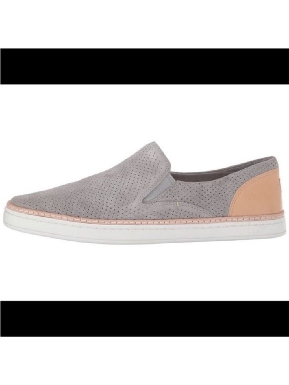 Ugg Adley Slip On Sneaker Perforated Suede White Wall Gray Size 8.5